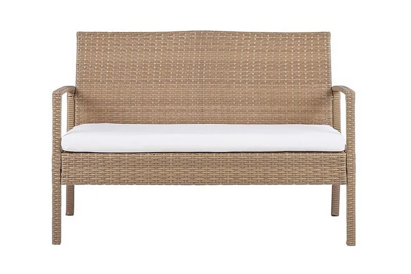 Loungegrupp Utomhus 4-sits konstrotting ljusbrun MARSALA - Trä/natur - Utemöbler - Utegrupp - Loungegrupp