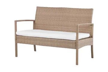 Loungegrupp Utomhus 4-sits konstrotting ljusbrun MARSALA - Trä/natur - Utemöbler - Utegrupp - Loungegrupp