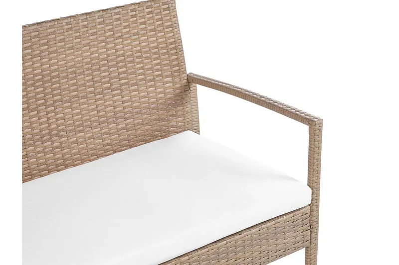 Loungegrupp Utomhus 4-sits konstrotting ljusbrun MARSALA - Trä/natur - Utemöbler - Utegrupp - Loungegrupp