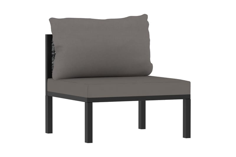 Loungegrupp Utomhus 6 delar med dynor konstrotting antracit - Grå - Utemöbler - Utegrupp - Loungegrupp