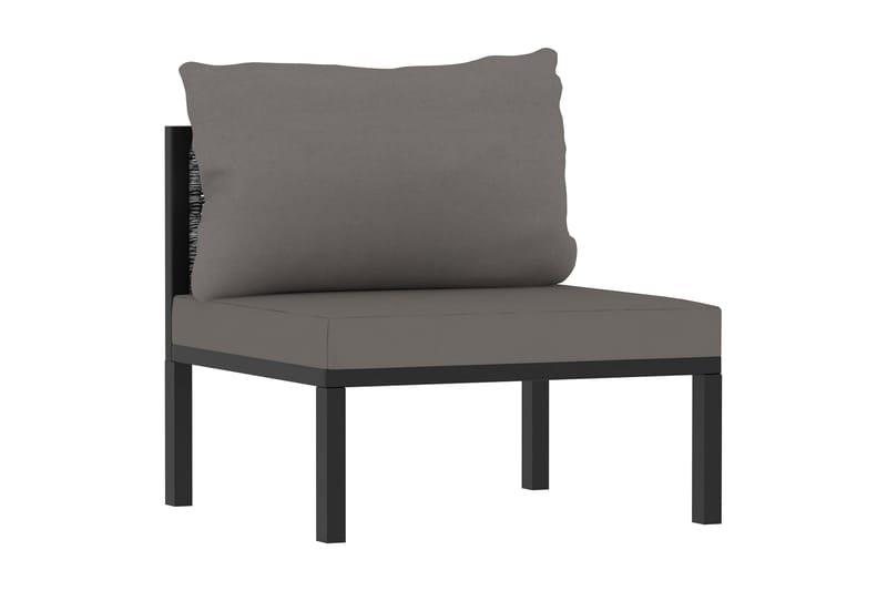 Loungegrupp Utomhus 8 delar med dynor konstrotting antracit - Grå - Utemöbler - Utegrupp - Loungegrupp