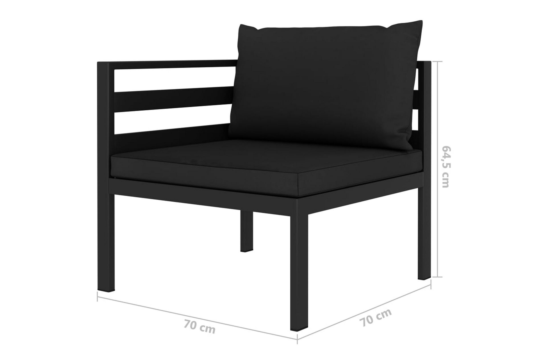 Loungegrupp Utomhus för trädgården 5 delar med dynor aluminium - Antracit - Utemöbler - Utegrupp - Loungegrupp