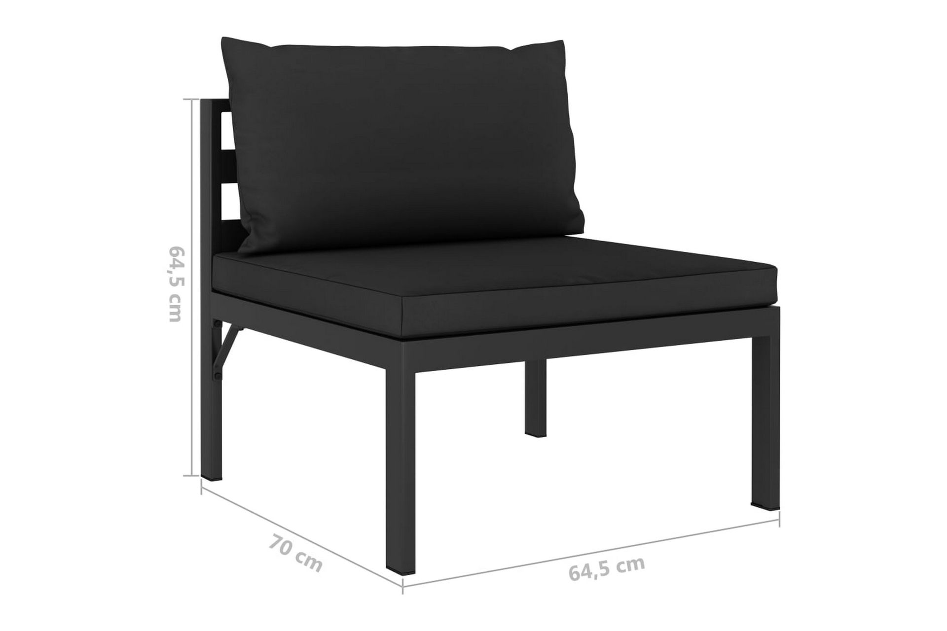 Loungegrupp Utomhus för trädgården 5 delar med dynor aluminium - Antracit - Utemöbler - Utegrupp - Loungegrupp