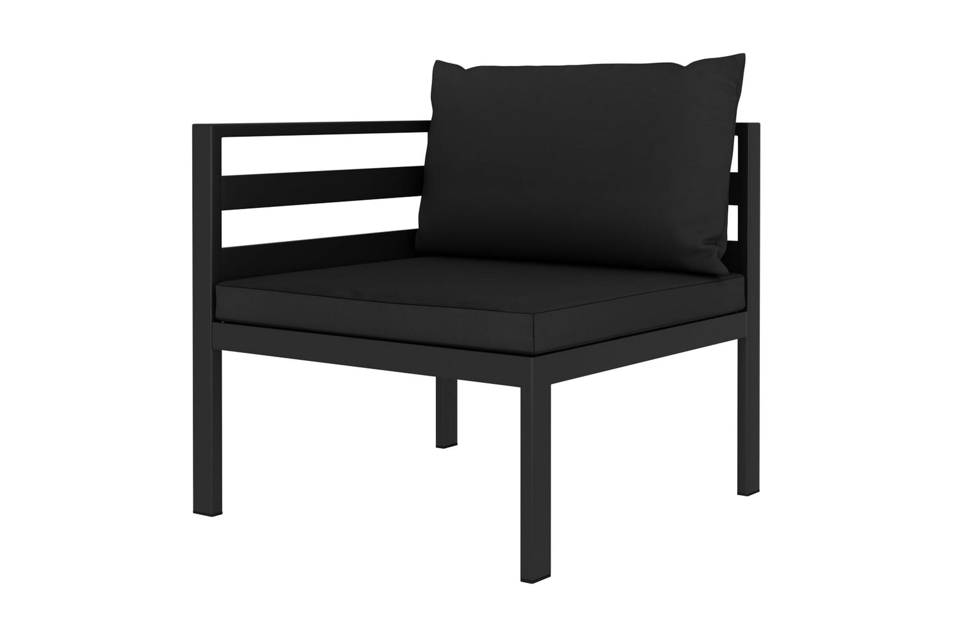 Loungegrupp Utomhus för trädgården 5 delar med dynor aluminium - Antracit - Utemöbler - Utegrupp - Loungegrupp