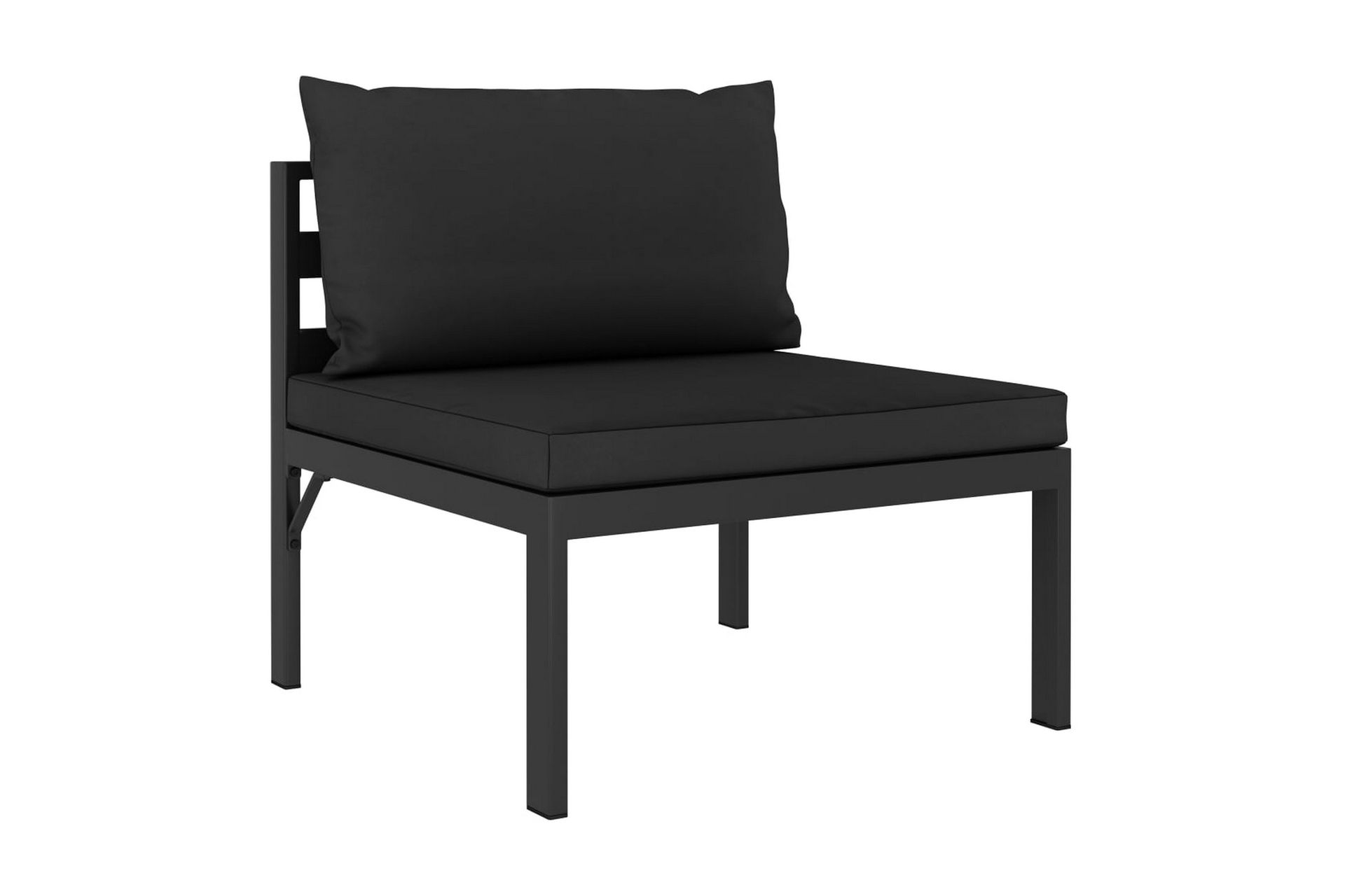 Loungegrupp Utomhus för trädgården 5 delar med dynor aluminium - Antracit - Utemöbler - Utegrupp - Loungegrupp