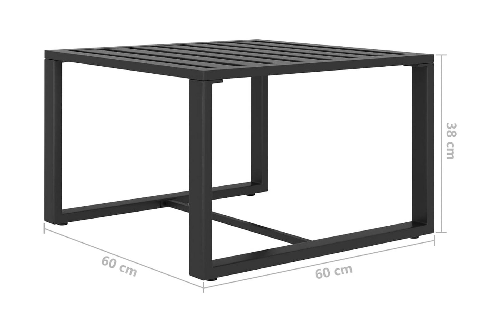 Loungegrupp Utomhus för trädgården 5 delar med dynor aluminium - Antracit - Utemöbler - Utegrupp - Loungegrupp