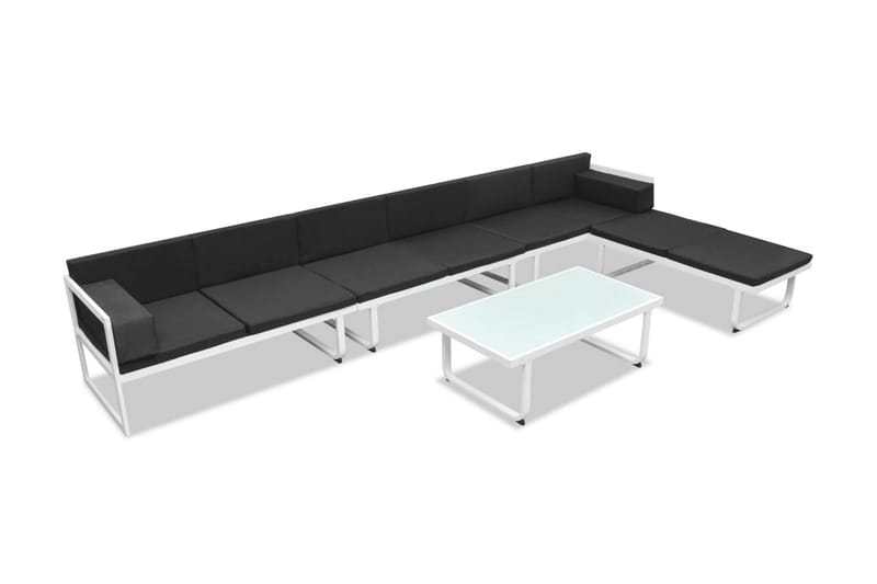Loungegrupp Utomhus för trädgården 5 delar textilene aluminium svart - Svart - Utemöbler - Utegrupp - Loungegrupp