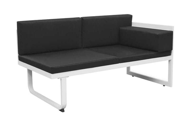 Loungegrupp Utomhus för trädgården 5 delar textilene aluminium svart - Svart - Utemöbler - Utegrupp - Loungegrupp