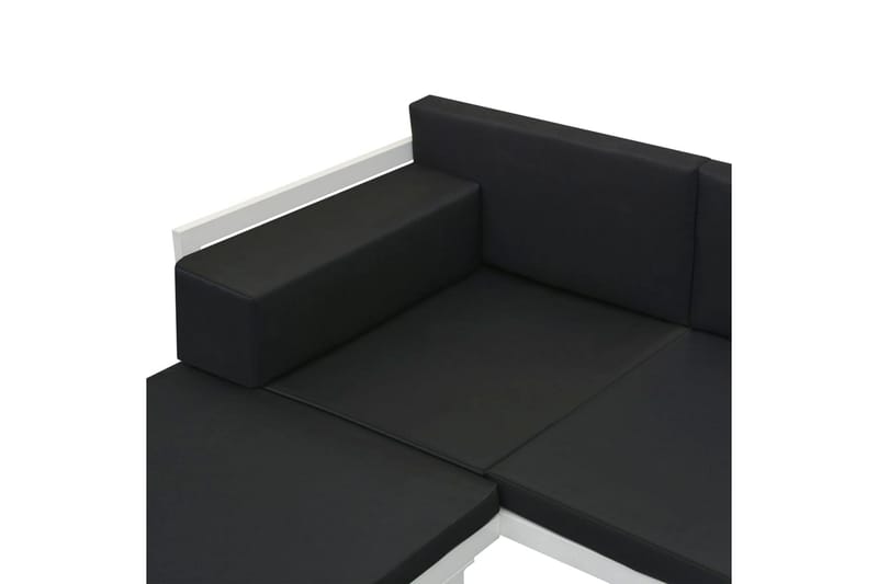 Loungegrupp Utomhus för trädgården 5 delar textilene aluminium svart - Svart - Utemöbler - Utegrupp - Loungegrupp