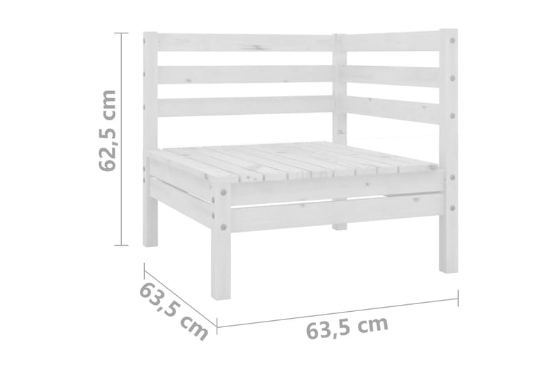 Loungegrupp Utomhus för trädgården 6 delar vit massiv furu - Vit - Utemöbler - Utegrupp - Loungegrupp