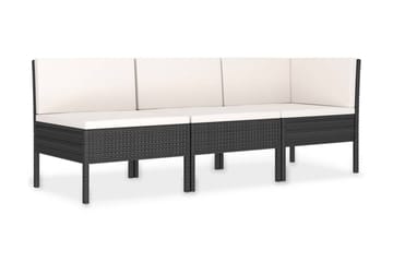 Loungegrupp Utomhus för trädgården med dynor 3 delar konstrotting sv