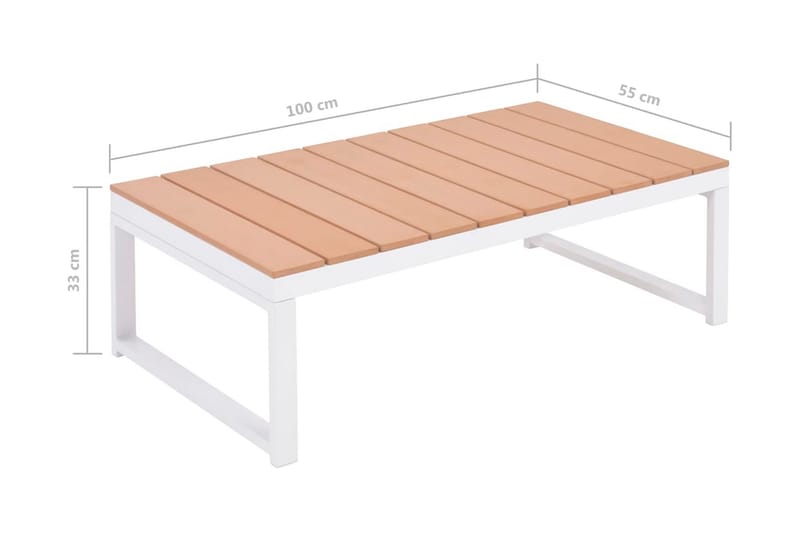 Loungegrupp Utomhus för trädgården med dynor 4 delar aluminium WPC - Flerfärgad - Utemöbler - Utegrupp - Loungegrupp