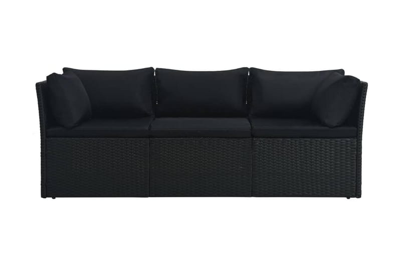 Loungegrupp Utomhus för trädgården med dynor 4 delar konstrotting sv - Svart - Utemöbler - Utegrupp - Loungegrupp