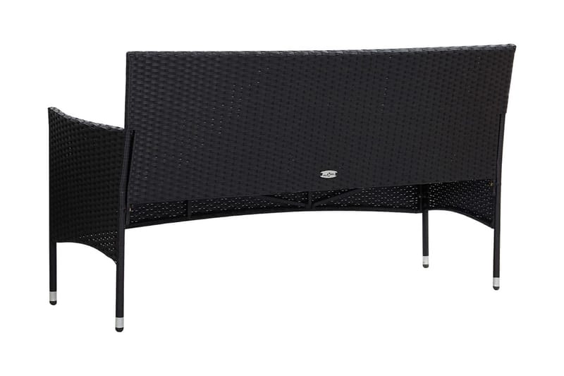 Loungegrupp Utomhus för trädgården med dynor 4 delar konstrotting sv - Svart - Utemöbler - Utegrupp - Loungegrupp