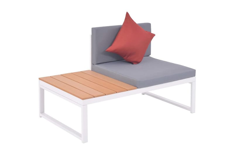 Loungegrupp Utomhus för trädgården med dynor 5 delar aluminium WPC - Flerfärgad - Utemöbler - Utegrupp - Loungegrupp