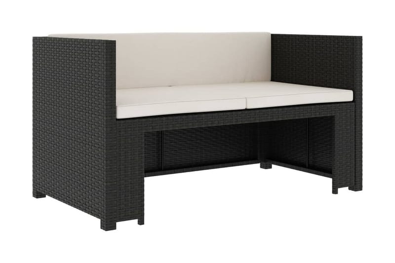 Loungegrupp Utomhus för trädgården med dynor 5 delar konstrotting sv - Svart - Utemöbler - Utegrupp - Loungegrupp