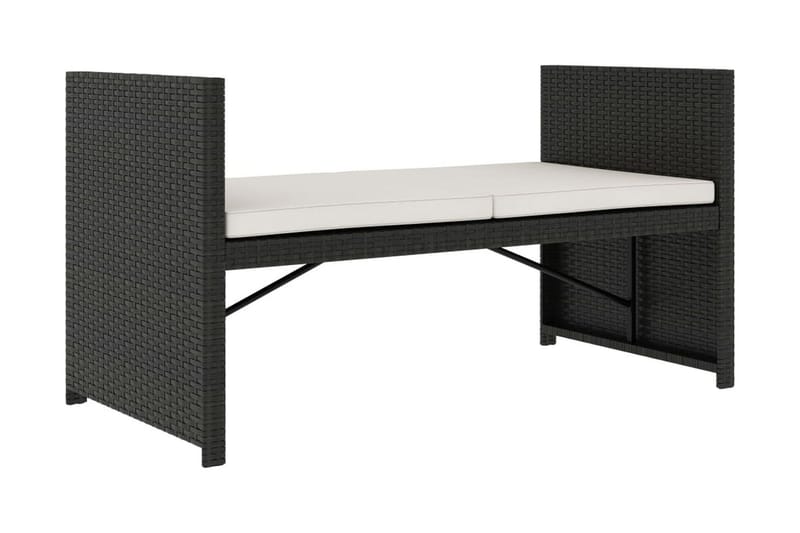 Loungegrupp Utomhus för trädgården med dynor 5 delar konstrotting sv - Svart - Utemöbler - Utegrupp - Loungegrupp