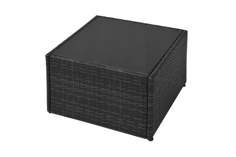 Loungegrupp Utomhus för trädgården med dynor 5 delar konstrotting sv - Svart - Utemöbler - Utegrupp - Loungegrupp