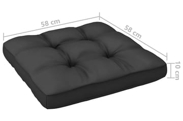 Loungegrupp Utomhus för trädgården med dynor 5 delar massiv furu - Svart - Utemöbler - Utegrupp - Loungegrupp
