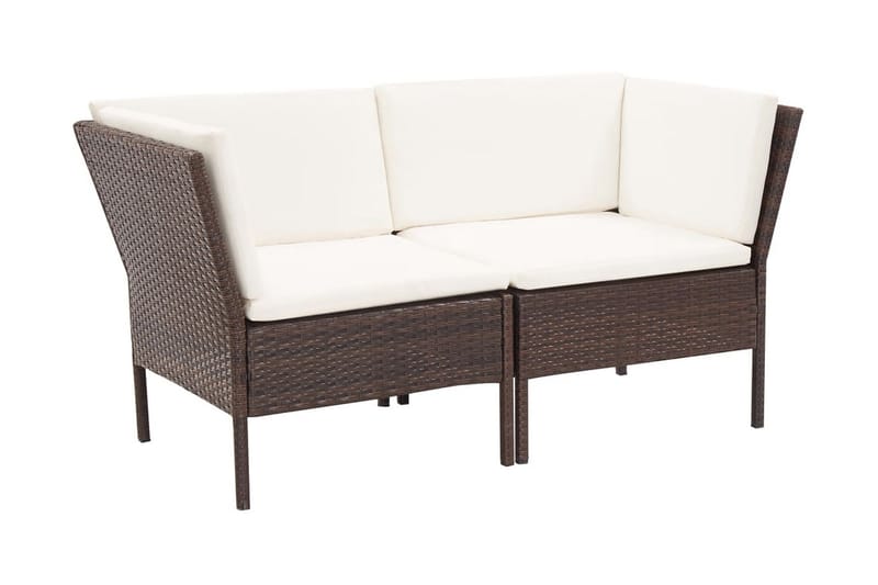 Loungegrupp Utomhus för trädgården med dynor 6 delar konstrotting br - Brun - Utemöbler - Utegrupp - Loungegrupp