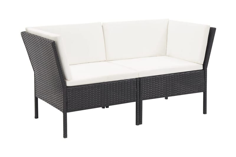 Loungegrupp Utomhus för trädgården med dynor 6 delar konstrotting sv - Svart - Utemöbler - Utegrupp - Loungegrupp