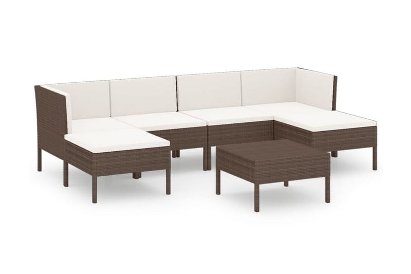 Loungegrupp Utomhus för trädgården med dynor 7 delar konstrotting br - Brun - Utemöbler - Utegrupp - Loungegrupp