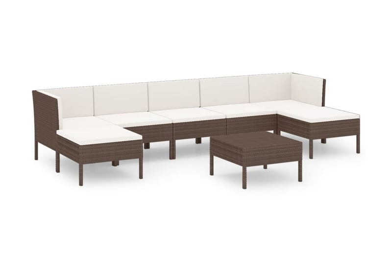 Loungegrupp Utomhus för trädgården med dynor 8 delar konstrotting br - Brun - Utemöbler - Utegrupp - Loungegrupp