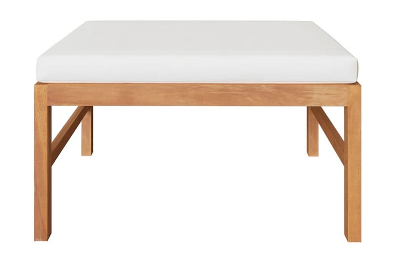Loungegrupp Utomhus för trädgården med gräddvita dynor 3 delar teak - Kräm - Utemöbler - Utegrupp - Loungegrupp