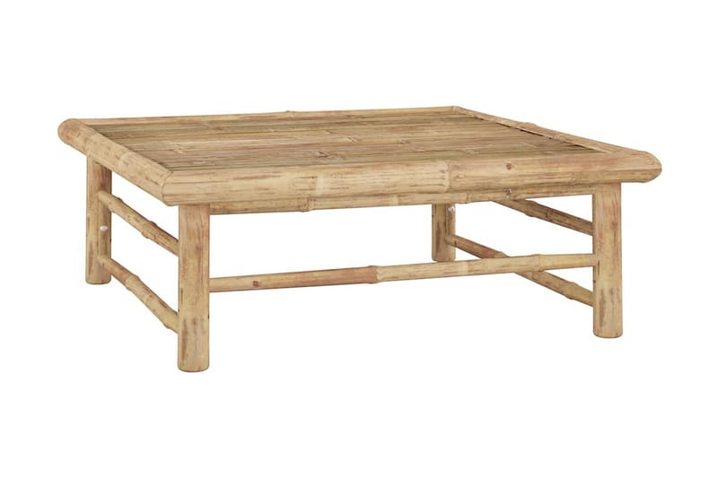 Loungegrupp Utomhus för trädgården med gräddvita dynor 6 delar bambu - Vit - Utemöbler - Utegrupp - Loungegrupp