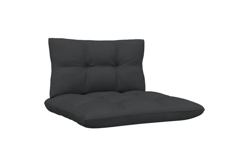 Loungegrupp Utomhus med antracit dynor 8 delar massiv furu - Svart - Utemöbler - Utegrupp - Loungegrupp