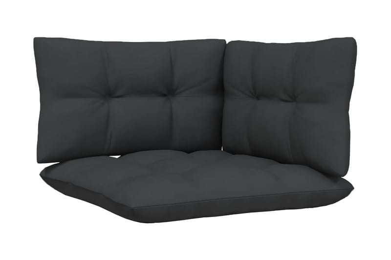 Loungegrupp Utomhus med antracitfärgade dynor 3 delar furu - Vit/svart - Utemöbler - Utegrupp - Loungegrupp