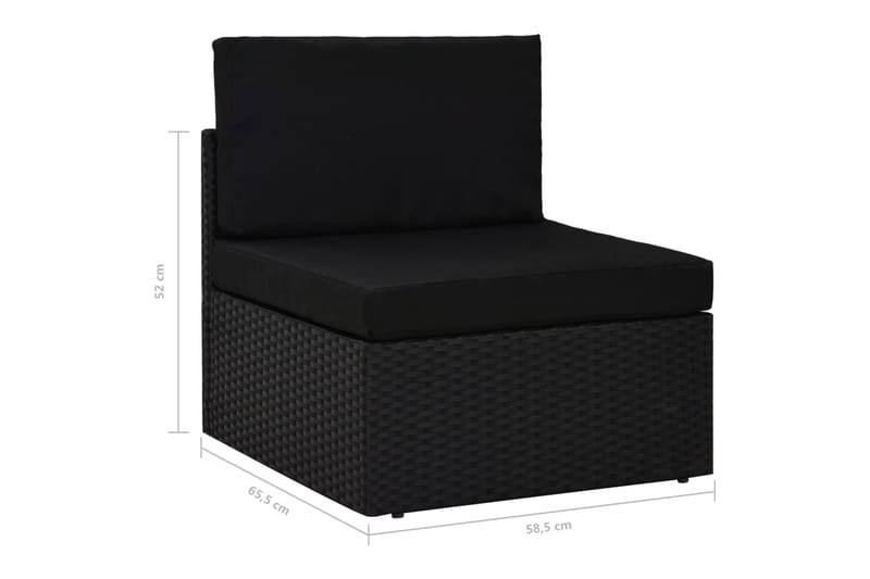 Loungegrupp Utomhus med dynor 6 delar konstrotting svart - Svart - Utemöbler - Utegrupp - Loungegrupp