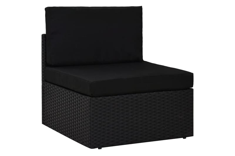 Loungegrupp Utomhus med dynor 6 delar konstrotting svart - Svart - Utemöbler - Utegrupp - Loungegrupp