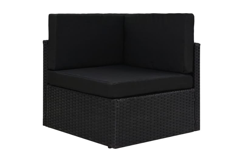 Loungegrupp Utomhus med dynor 6 delar konstrotting svart - Svart - Utemöbler - Utegrupp - Loungegrupp