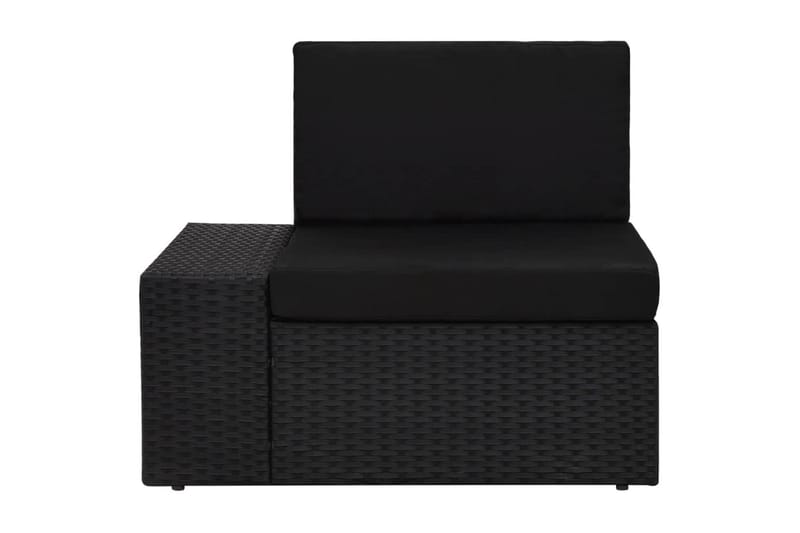 Loungegrupp Utomhus med dynor 6 delar konstrotting svart - Svart - Utemöbler - Utegrupp - Loungegrupp
