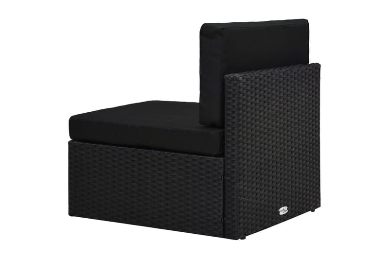 Loungegrupp Utomhus med dynor 8 delar konstrotting svart - Svart - Utemöbler - Utegrupp - Loungegrupp