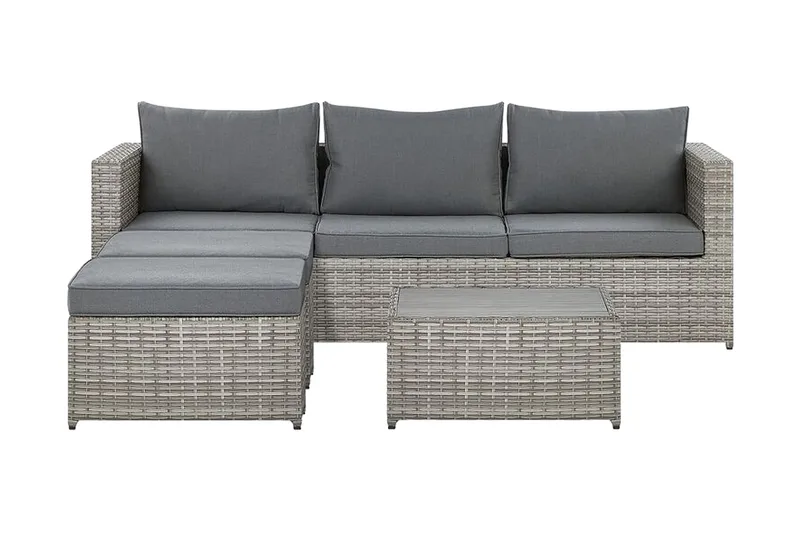 Loungegrupp Utomhus rottig grå SABBIA, Grå