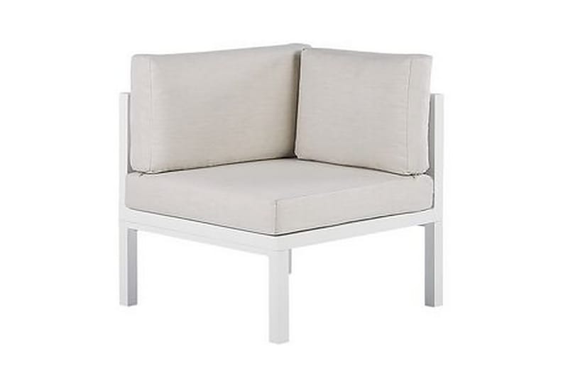 Loungegrupp Utomhus vit/brun BORELLO - Vit - Utemöbler - Utegrupp - Loungegrupp