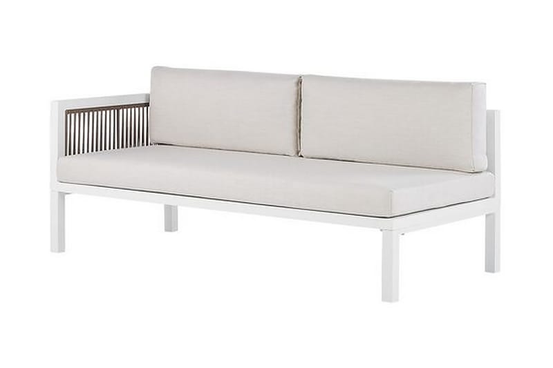 Loungegrupp Utomhus vit/brun BORELLO - Vit - Utemöbler - Utegrupp - Loungegrupp