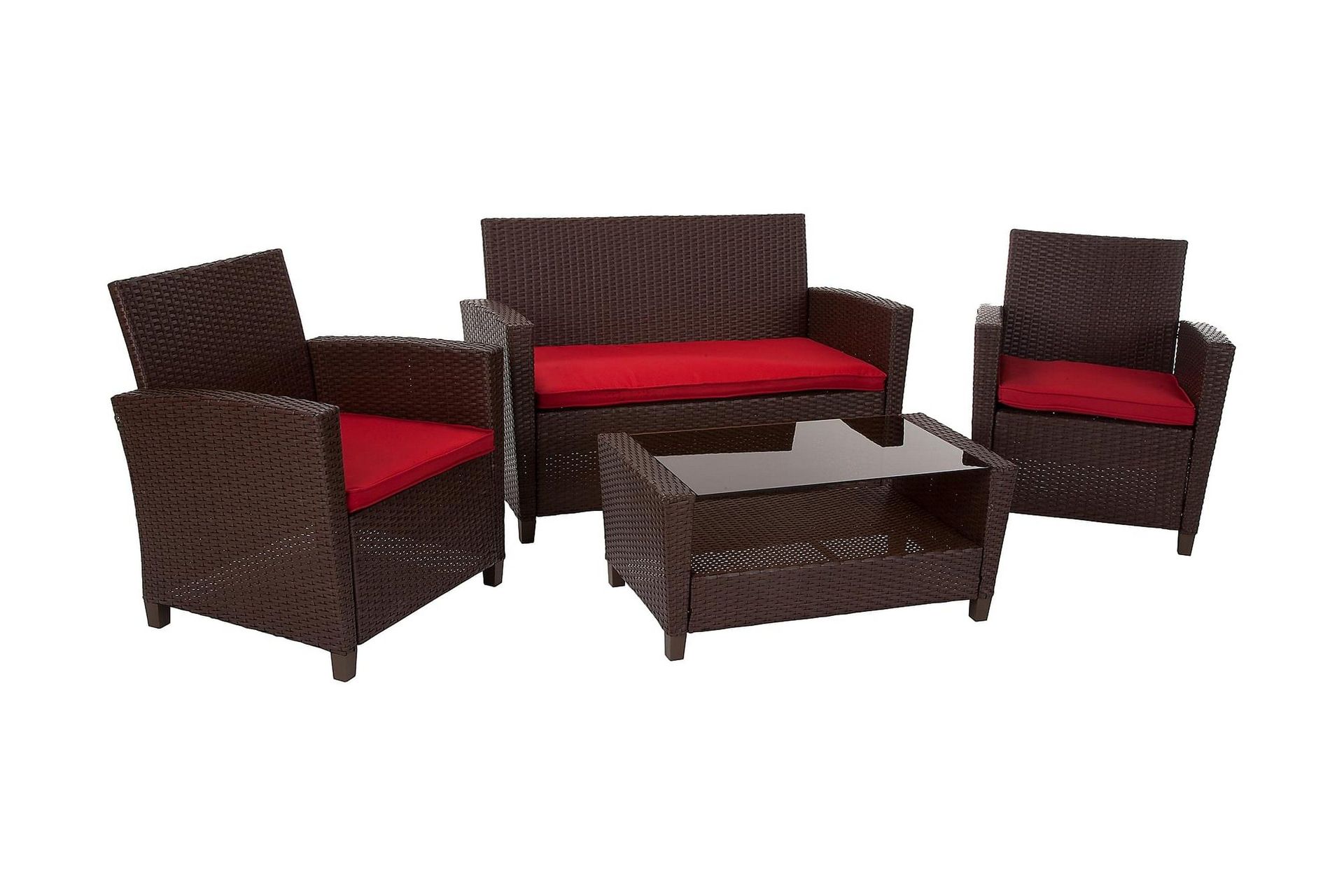 malmo loungegrupp utomhus konstrotting brun - dorel home