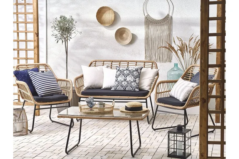 Malvedo Soffgrupp Utomhus - Natur/Svart - Utemöbler - Utegrupp - Loungegrupp