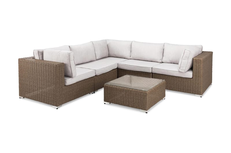 Marcus Loungegrupp - Sand / Vita dynor - Utemöbler - Utegrupp - Loungegrupp