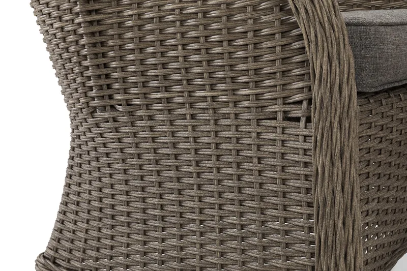 Marcus Soffgrupp 2-sits Ink. Fåtöljer - Brun / Gråa dynor - Utemöbler - Utegrupp - Loungegrupp