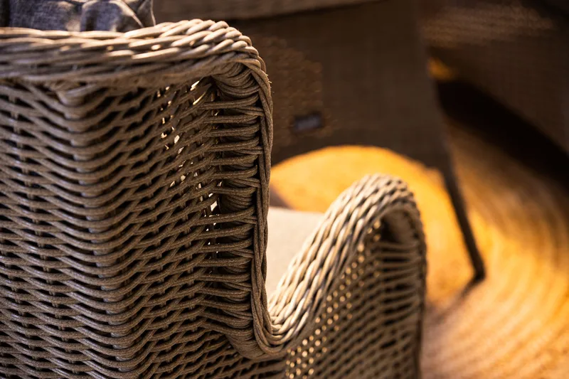 Marcus Soffgrupp 2-sits Ink. Fåtöljer - Brun / Gråa dynor - Utemöbler - Utegrupp - Loungegrupp