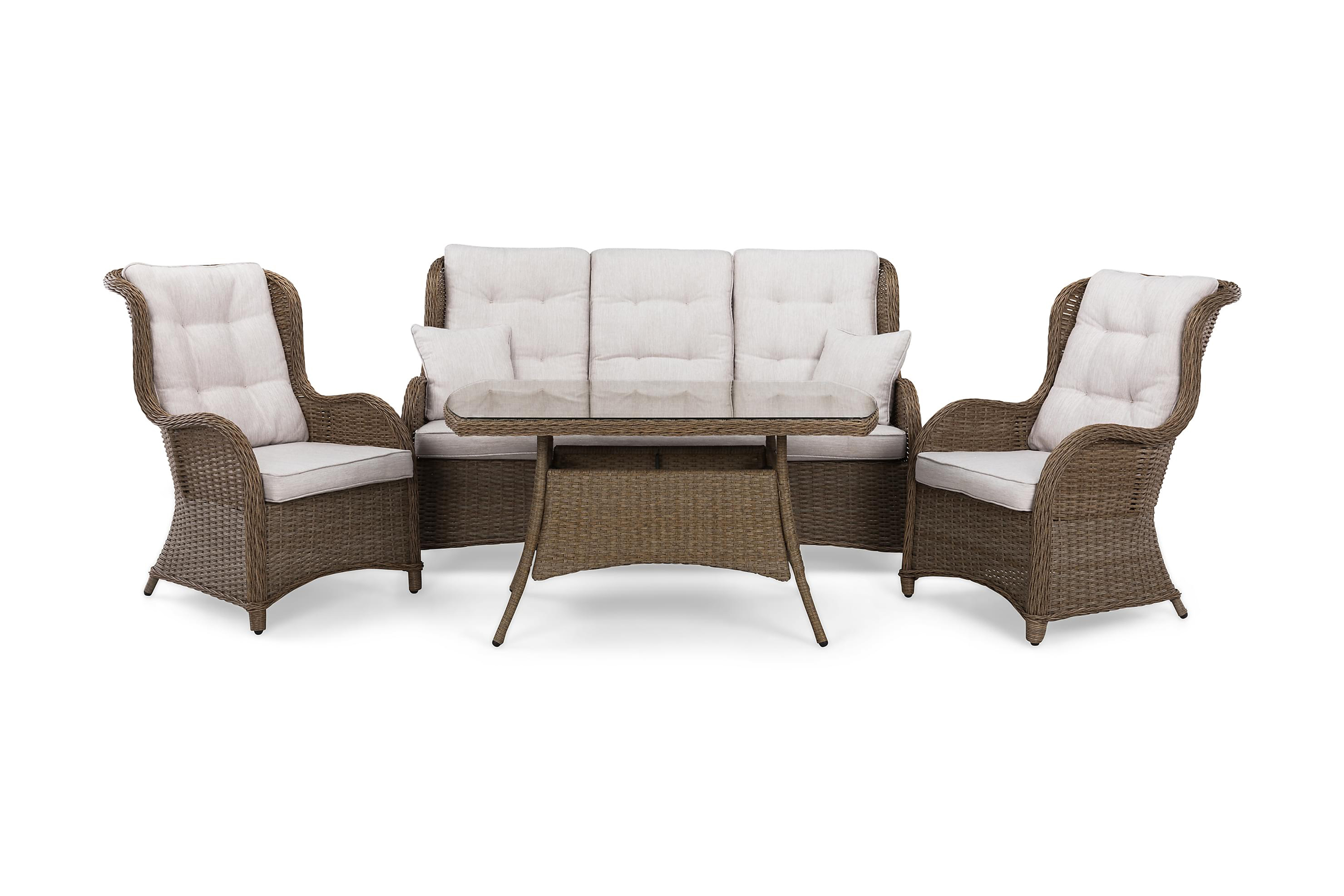 marcus soffgrupp utomhus 3-sits ink. utefåtöljer - natur