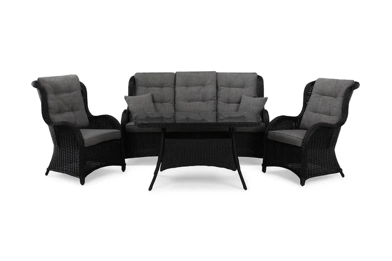 Marcus Soffgrupp Utomhus 3-sits Ink. Utefåtöljer, Svart