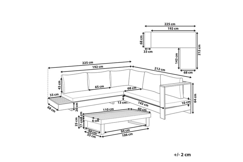 Loungegrupp Marettimo Vänstervänd - Vänstervänd - Utemöbler - Utegrupp - Loungegrupp