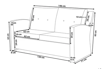 Marino Loungegrupp Utomhus 146 cm - Vit - Utemöbler - Utegrupp - Loungegrupp