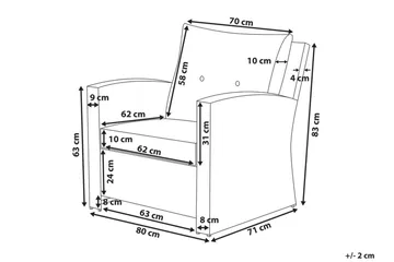 Marino Loungegrupp Utomhus 146 cm - Vit - Utemöbler - Utegrupp - Loungegrupp