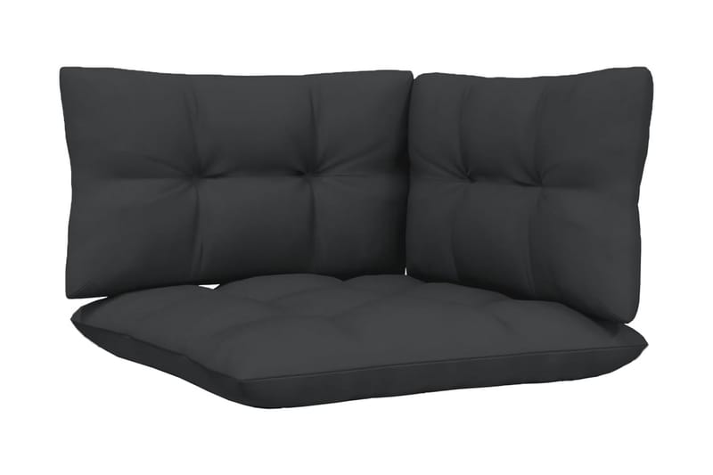 Loungegrupp Utomhus med antracit dynor 7 delar massiv furu - Vit/svart - Utemöbler - Utegrupp - Loungegrupp